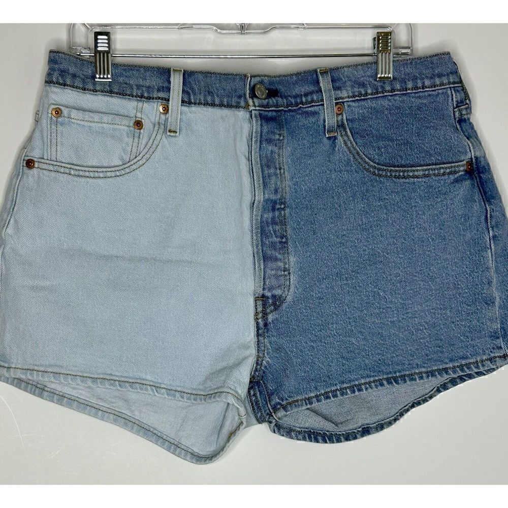 Levi’s 501 High Waisted Mom Jean Shorts In Pinch Stone Wash / Dark Wash Sz 34